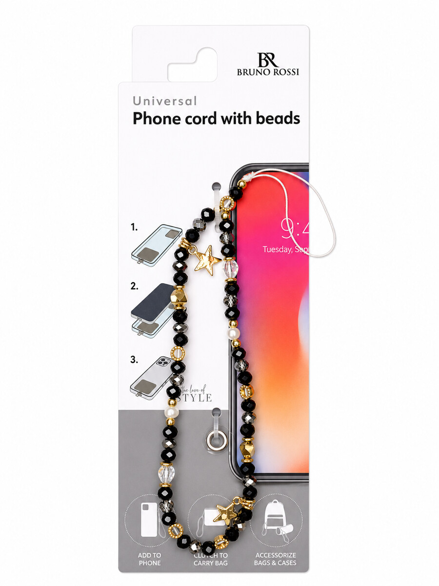 Telefoonsnoer met kralen Bruno Rossi BT-04, multicolor
