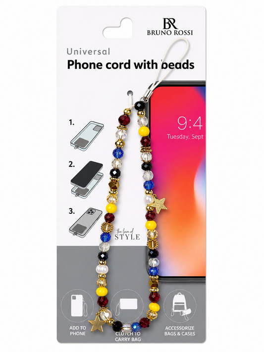 Telefoonsnoer met kralen Bruno Rossi BT-22, multicolor
