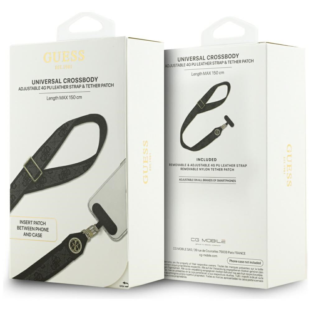 Telefoonkoord Guess 4G Strass Metalen Logo, Zwart