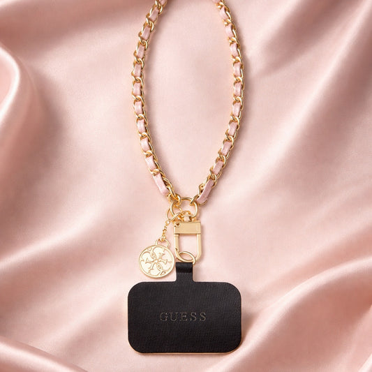 Lanière Téléphone Guess Saffiano 4G Charm, Noir