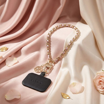 Guess Saffiano 4G Charm Telefoonkoord, Zwart