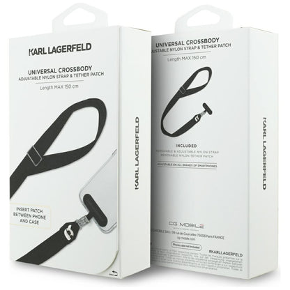 Karl Lagerfeld Telefoonkoord Karl Metal Logo, Zwart