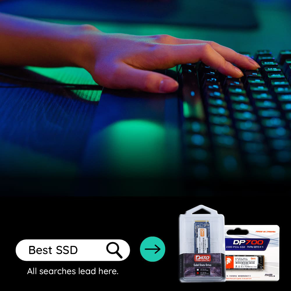 Solid State Drive (SSD) Dato, NVME M.2 2280, PCIe, 2TB, Noir DP580-2TB