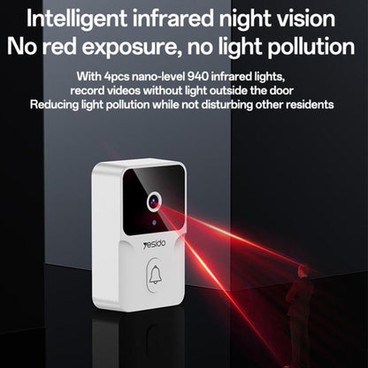 Yesido KM27 deurbel, Wi-Fi, 2K, Wit