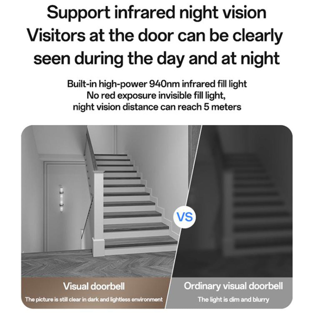 Yesido KM27 deurbel, Wi-Fi, 2K, Wit