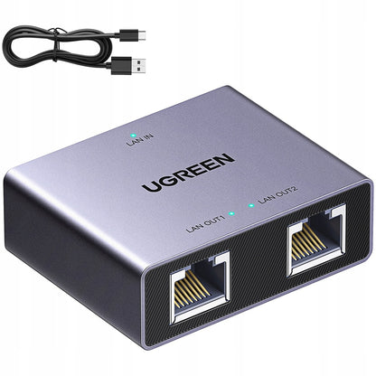 Splitter Retea UGREEN NW301, RJ45 - 2 x RJ45, Gri