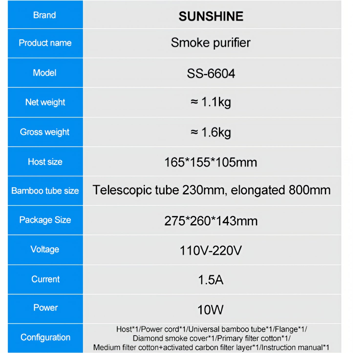 Filter- / Afzuigstation Noxe Sunshine SS-6604