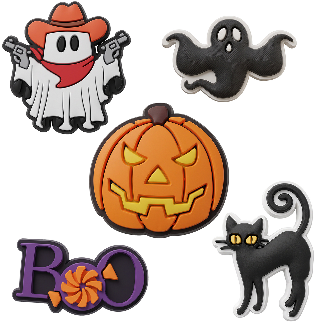 Autocollant 3D OEM Boo pour coque de téléphone / tablette, lot de 5 pièces, multicolore