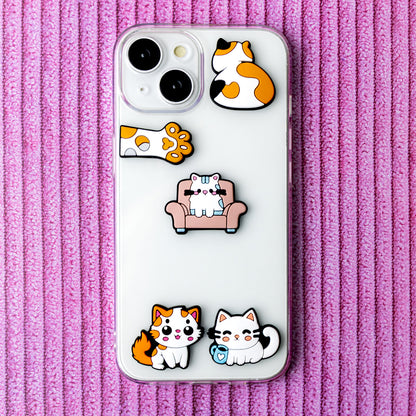 3D OEM Kat Sticker voor Telefoonhoes / Tablet, Set van 5 stuks, Multicolor