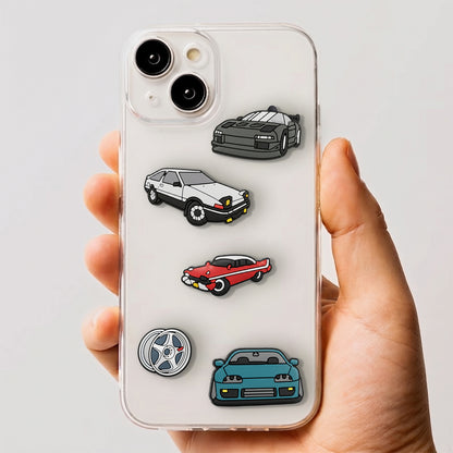 3D OEM Fast Cars Sticker voor Telefoonhoes / Tablet, Set van 5 stuks, Multicolor