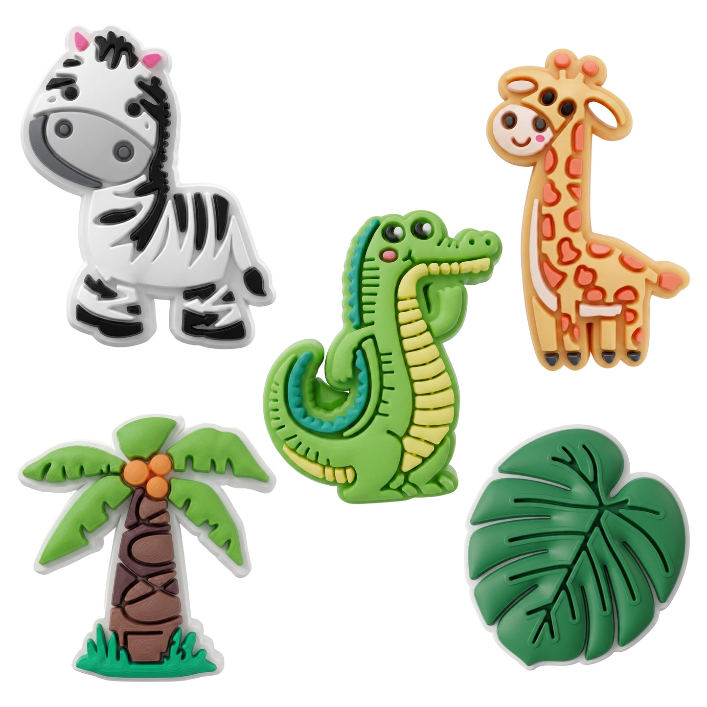 3D OEM Jungle Sticker voor Telefoonhoes / Tablet, Set van 5 stuks, Multicolor