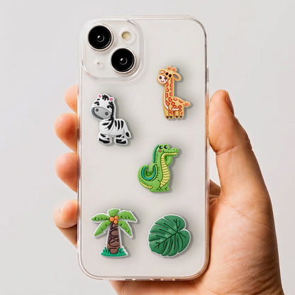 3D OEM Jungle Sticker voor Telefoonhoes / Tablet, Set van 5 stuks, Multicolor