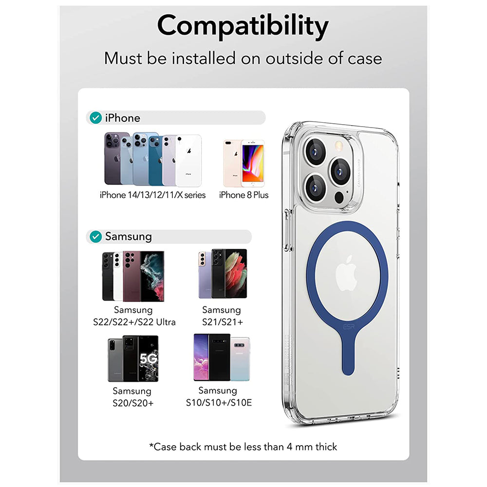 Autocollant Métallique ESR HaloLock, Set de 2 pièces, Bleu