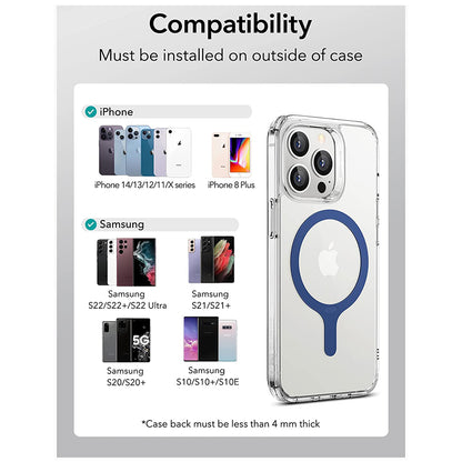 Autocollant Métallique ESR HaloLock, Set de 2 pièces, Bleu