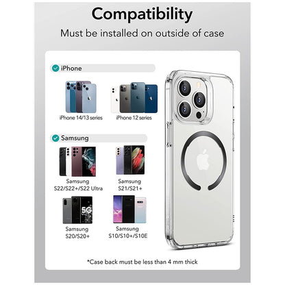 Metalen Sticker ESR HaloLock, Set van 2 stuks, Zwart Zilver