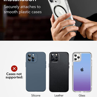 Metalen Sticker ESR HaloLock, Set van 2 stuks, Zwart Zilver