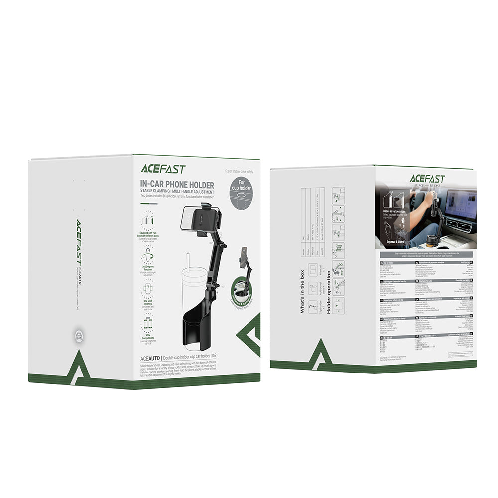 Autohalterung Acefast D63, 4,7 Zoll - 6,9 Zoll, Schwarz