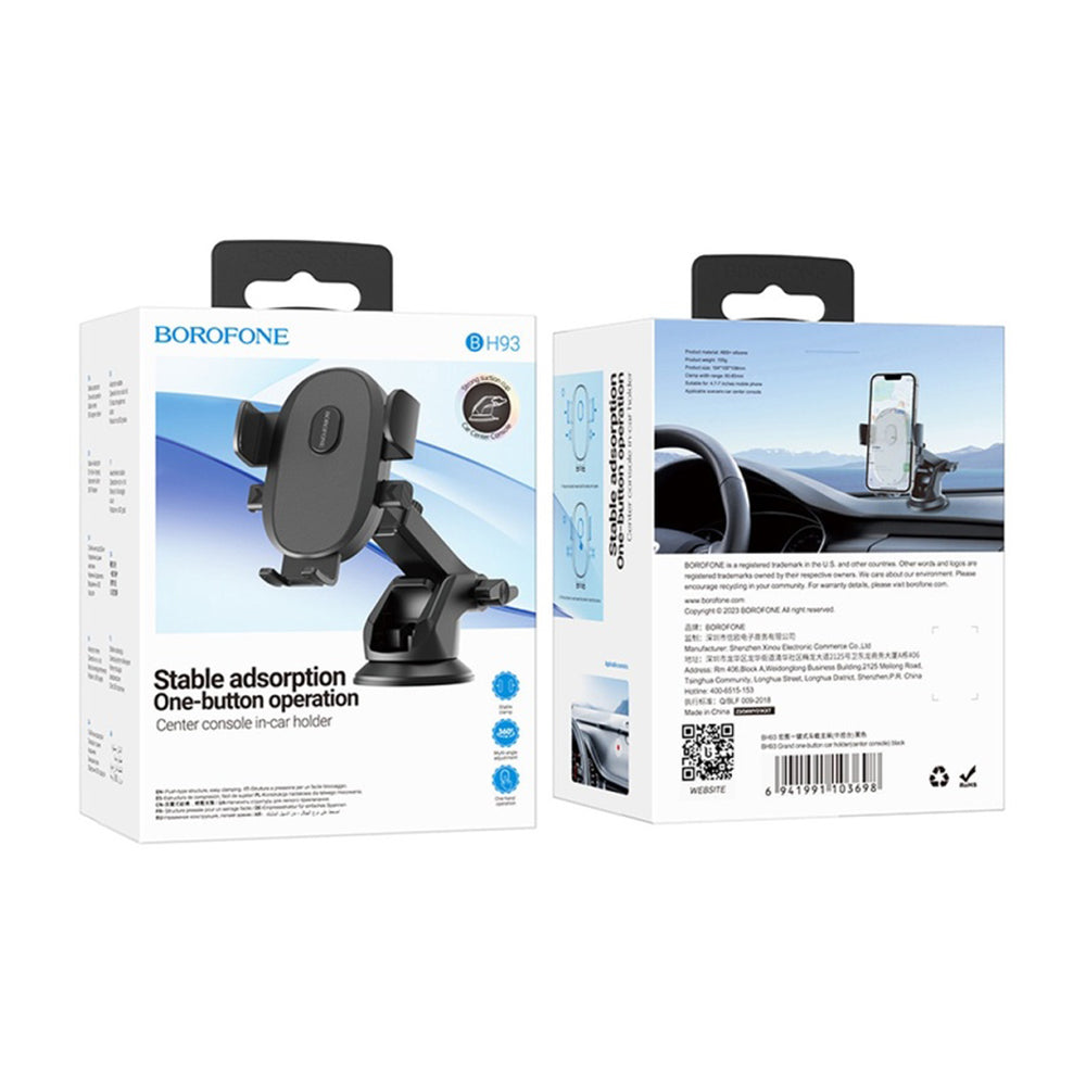 Support Auto Borofone BH93 Grand, 4.5 pouces - 7 pouces, Noir