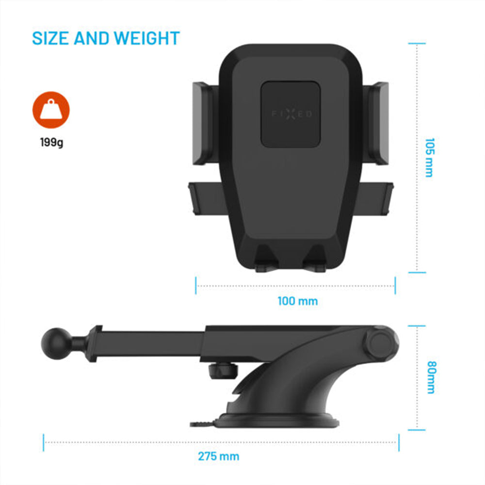 Autohouder Fixed Iconiq XXL, Universeel, Zwart