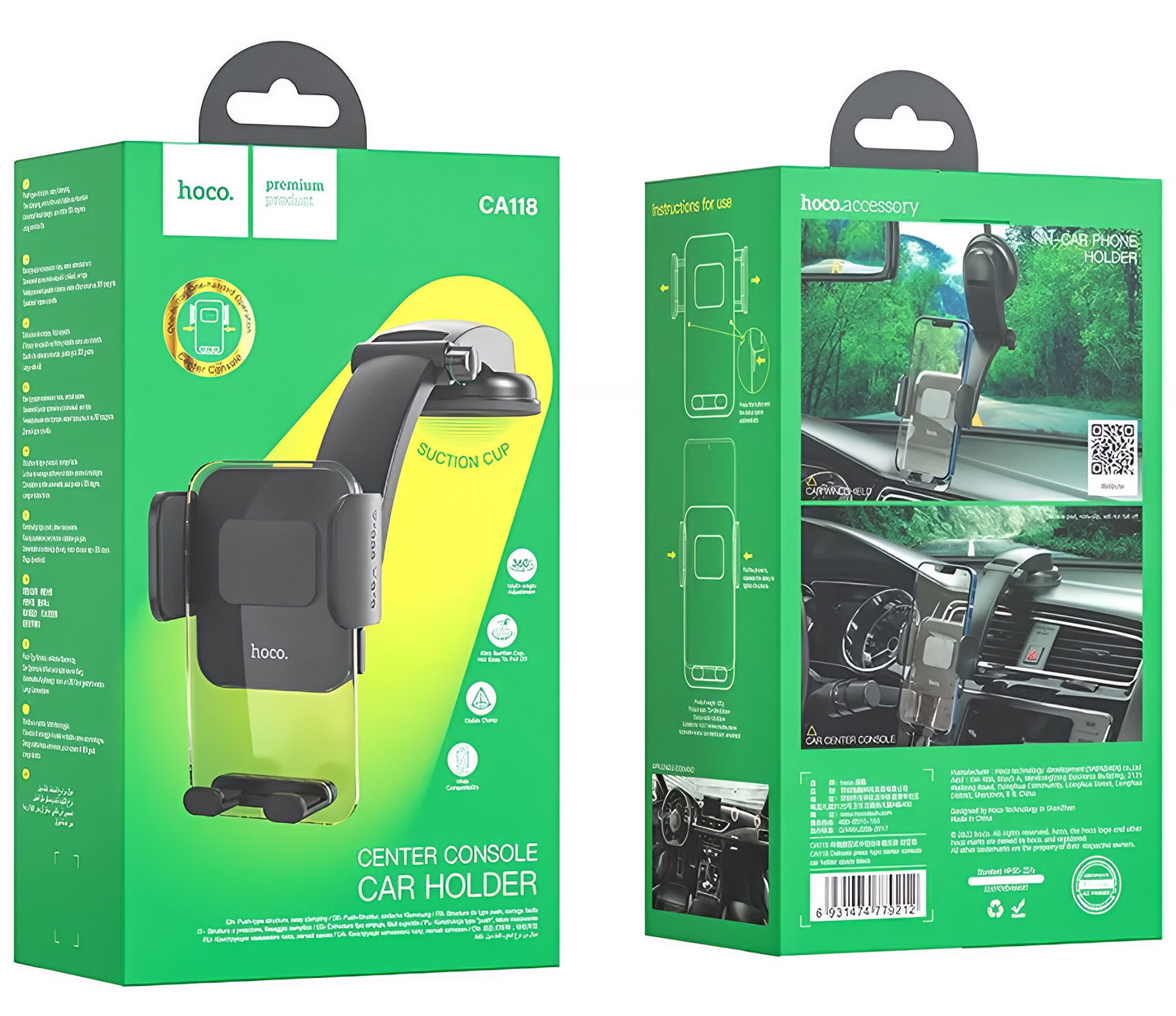 Autohouder HOCO CA118, 4.5inch - 7inch, Zwart