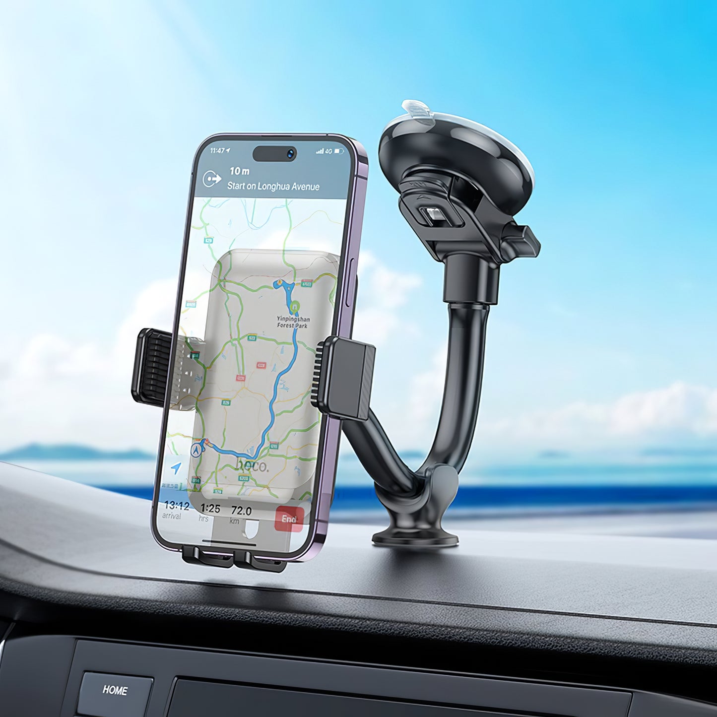 Autohouder HOCO H27, 4.7inch - 7inch, Zwart