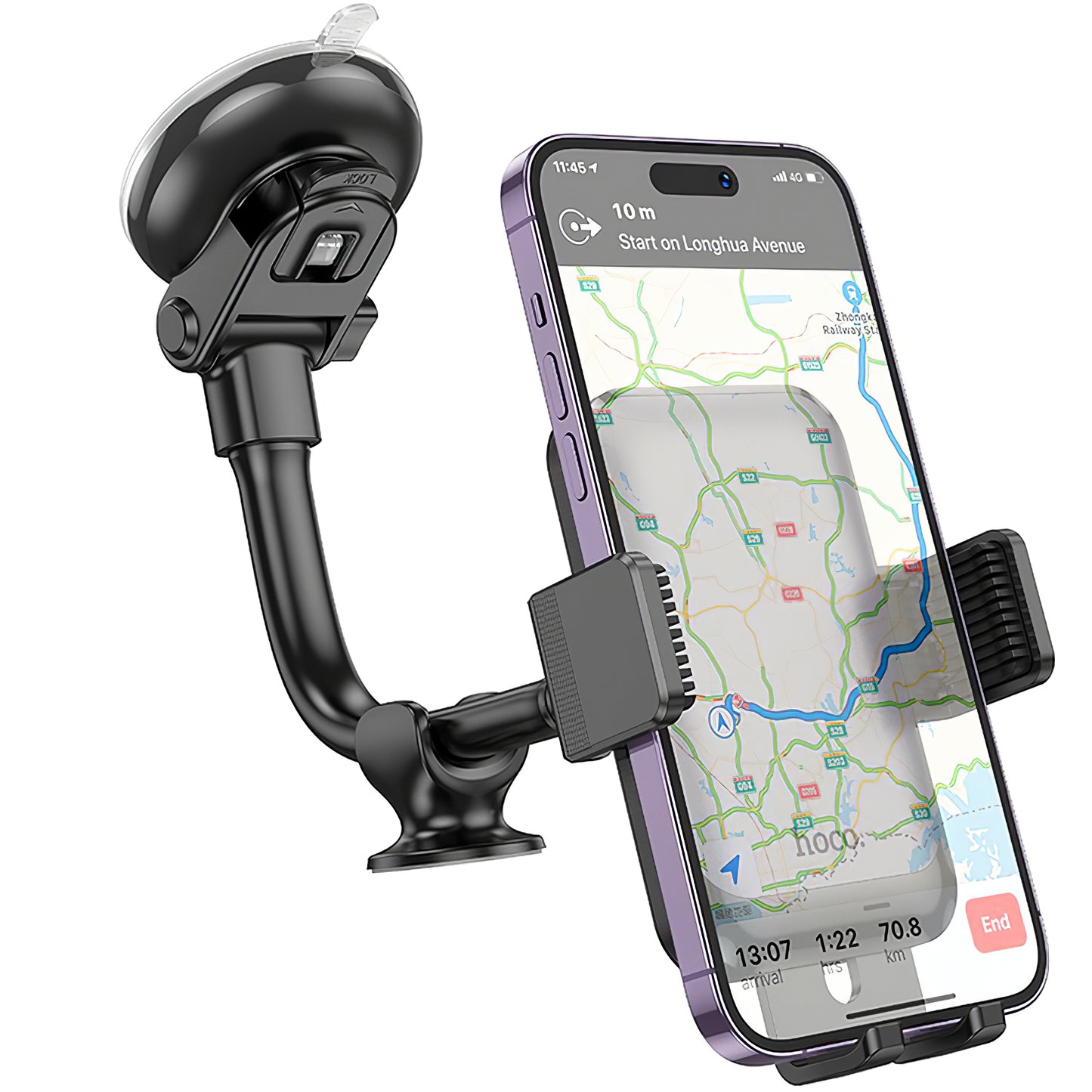 Autohouder HOCO H27, 4.7inch - 7inch, Zwart