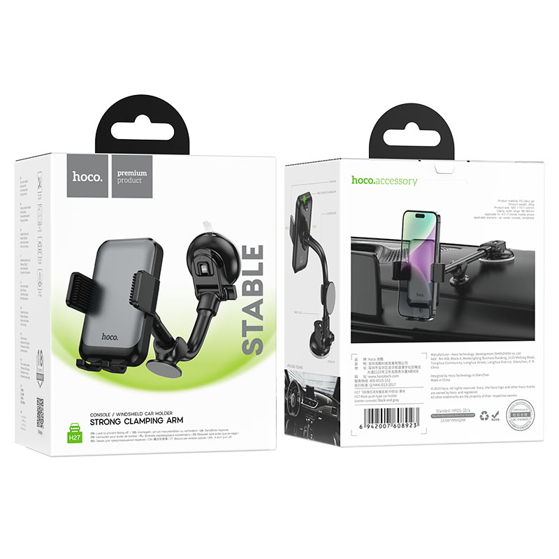 Autohouder HOCO H27, 4.7inch - 7inch, Zwart