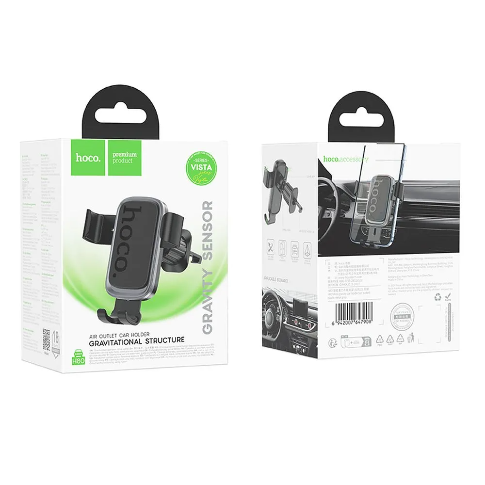 Support Auto HOCO H80, Universel, Noir