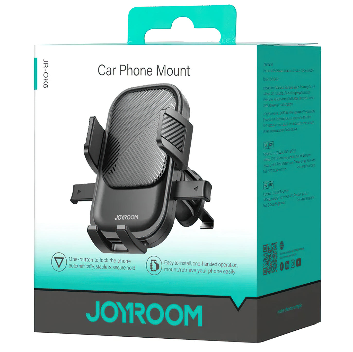 Autohouder Joyroom JR-OK6 Vent, 4.7inch - 6.8inch, Zwart