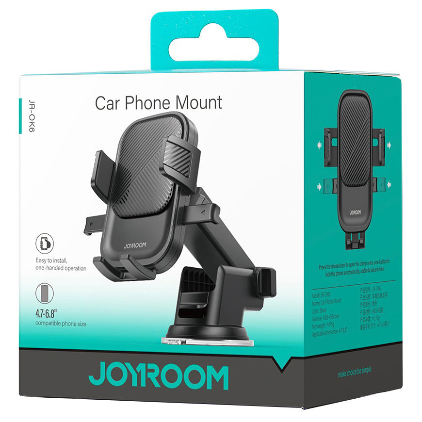 Support Auto Joyroom JR-OK6 Dash 2, 4,7 pouces - 6,8 pouces, Noir