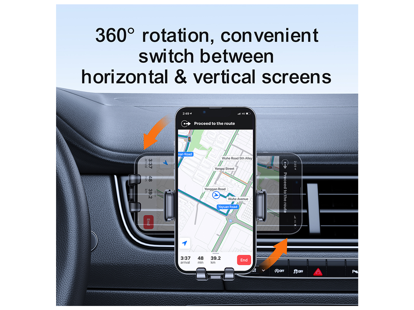 Support Auto Joyroom JR-ZS283 Vent, 4.7 pouces - 6.7 pouces, Noir