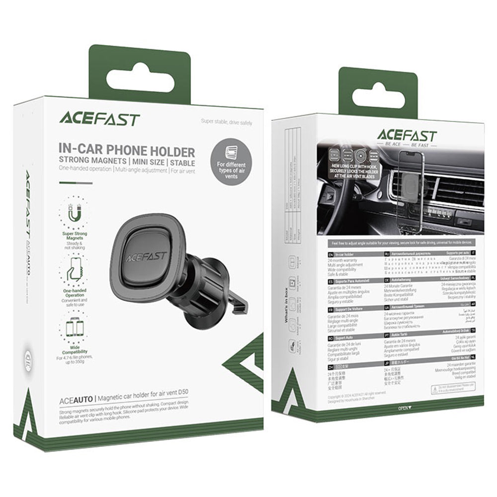 Support Auto Magnétique Acefast D50, Universel, Noir