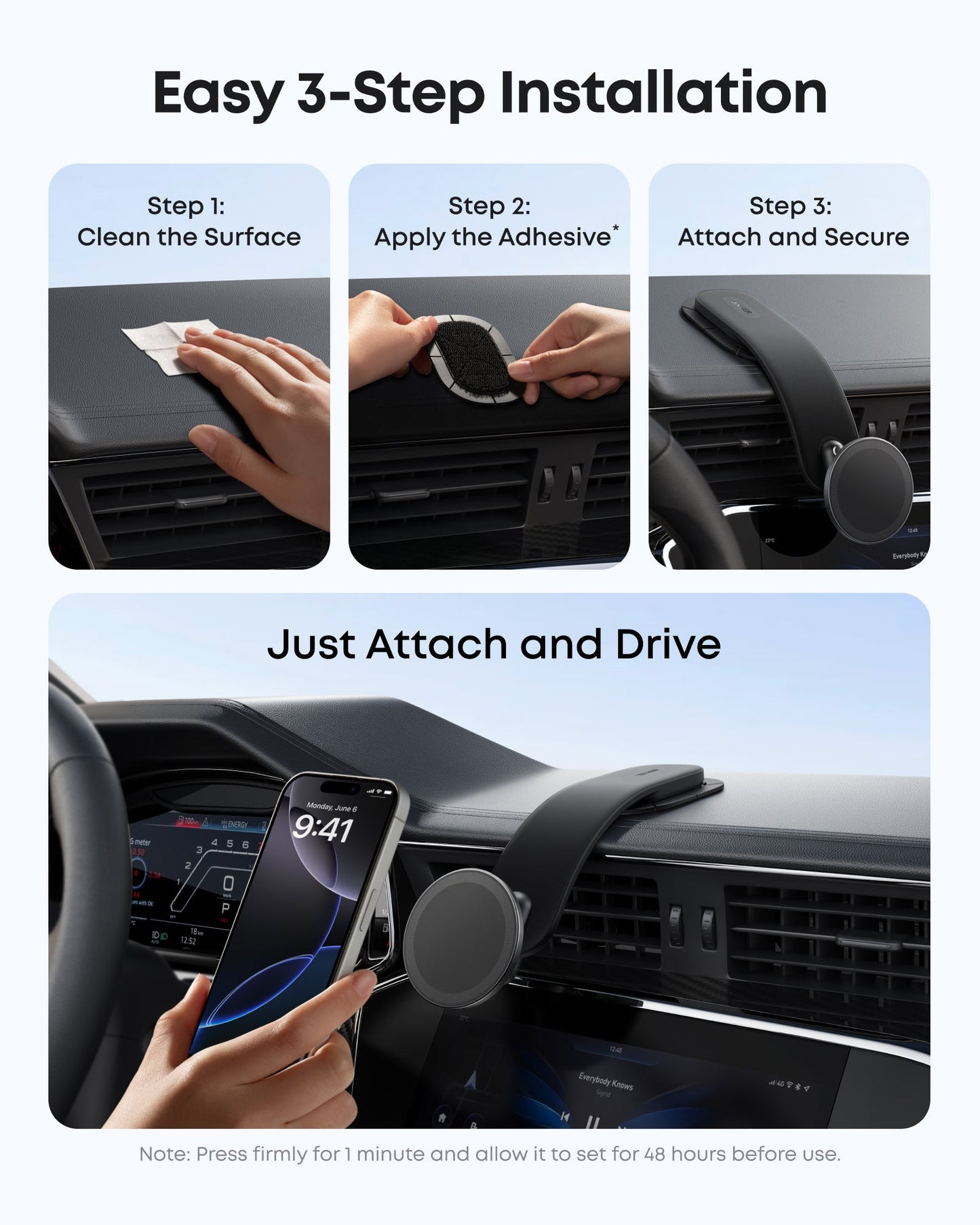 Support Auto Magnétique Anker Nano, Universel, Noir A9110H11