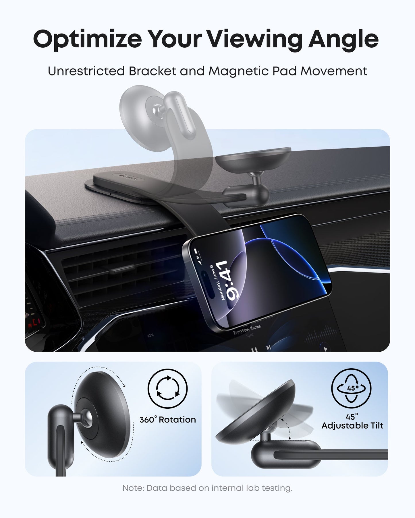 Support Auto Magnétique Anker Nano, Universel, Noir A9110H11