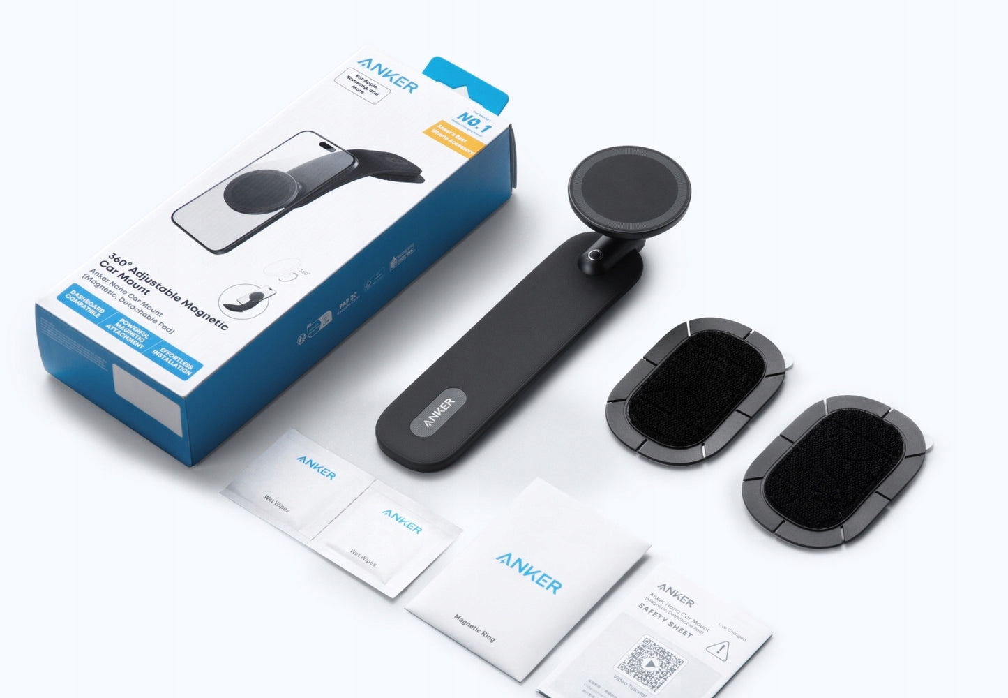 Support Auto Magnétique Anker Nano, Universel, Noir A9110H11