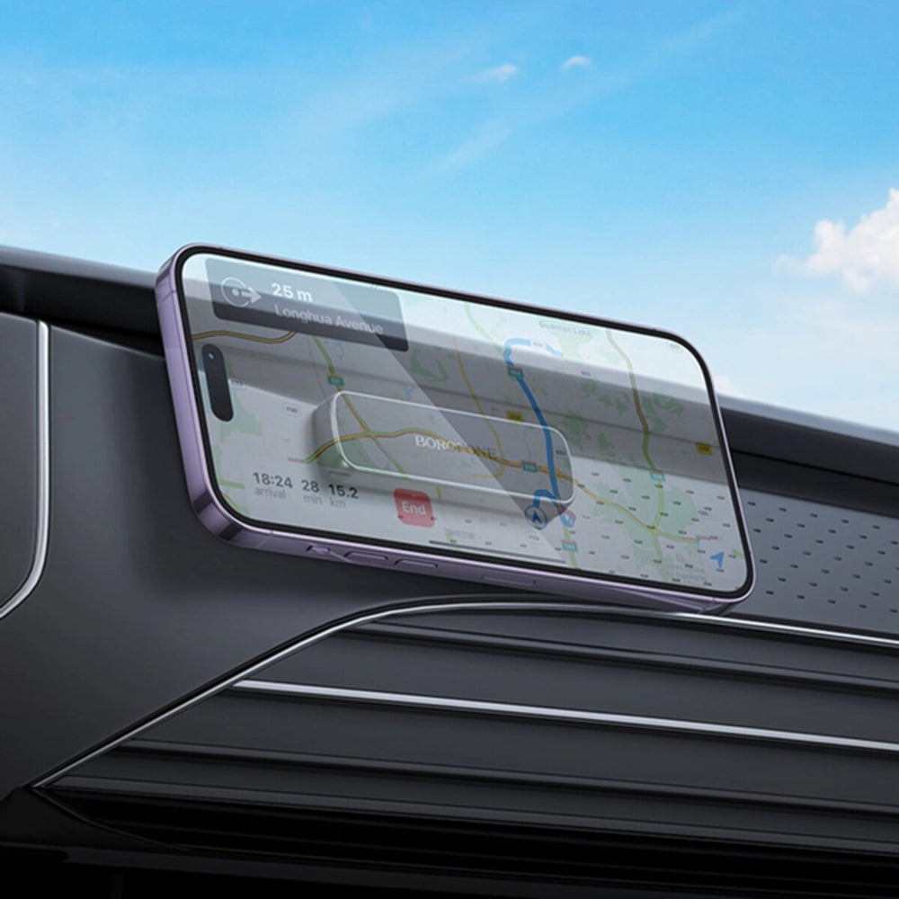 Support Auto Magnétique Borofone BH121, 4.5 pouces - 7 pouces, Noir Gris