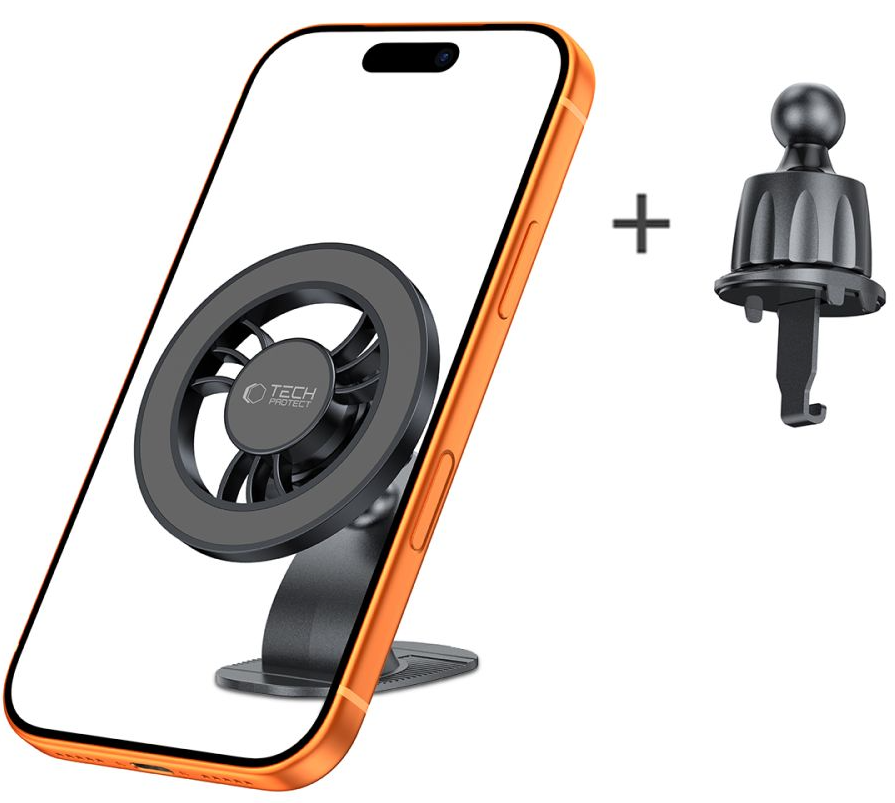 Magnetische Auto-Halterung Tech-Protect N56 2in1 II, Universal, Schwarz