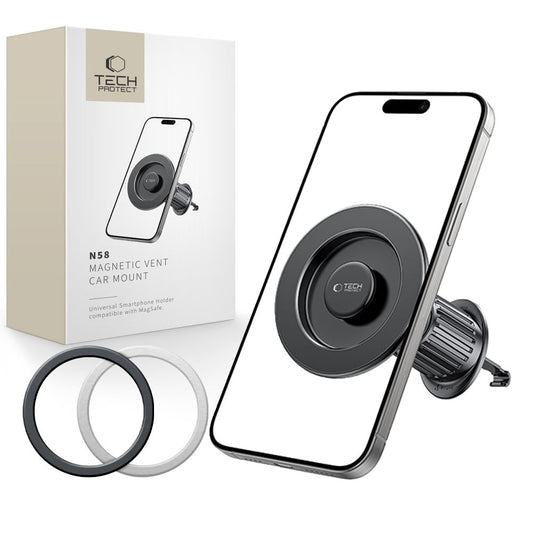 Support Auto Magnétique Tech-Protect N58 Vent, Universel, Noir