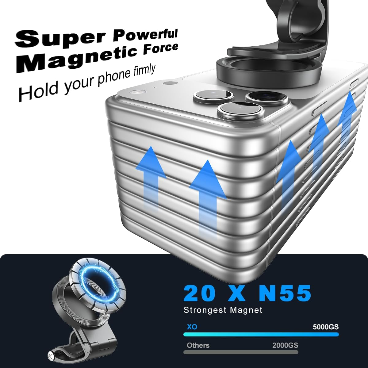 Magnetische Auto Houder XO Design C191, Universeel, Zwart