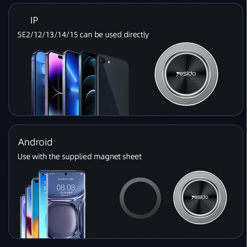 Magnetische Autohouder Yesido C179, Universeel, Zwart