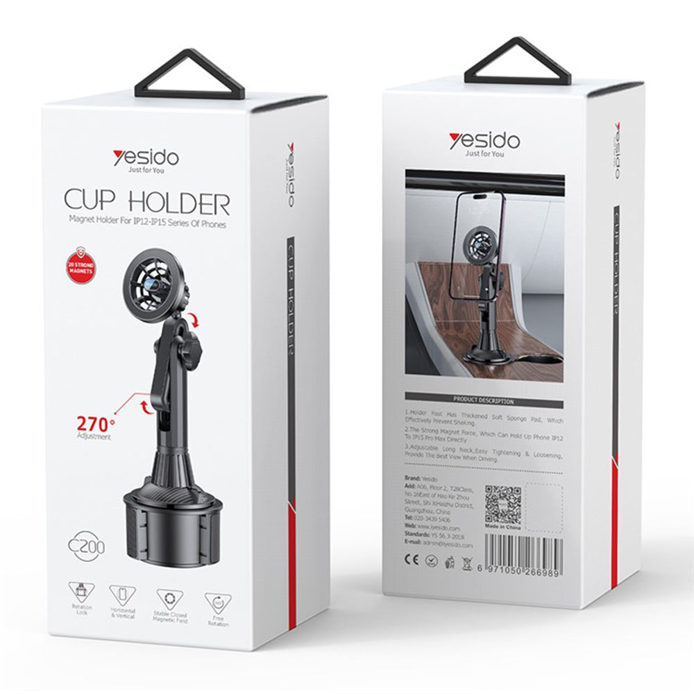 Magnetische Autohouder Yesido C200, Universeel, Zwart