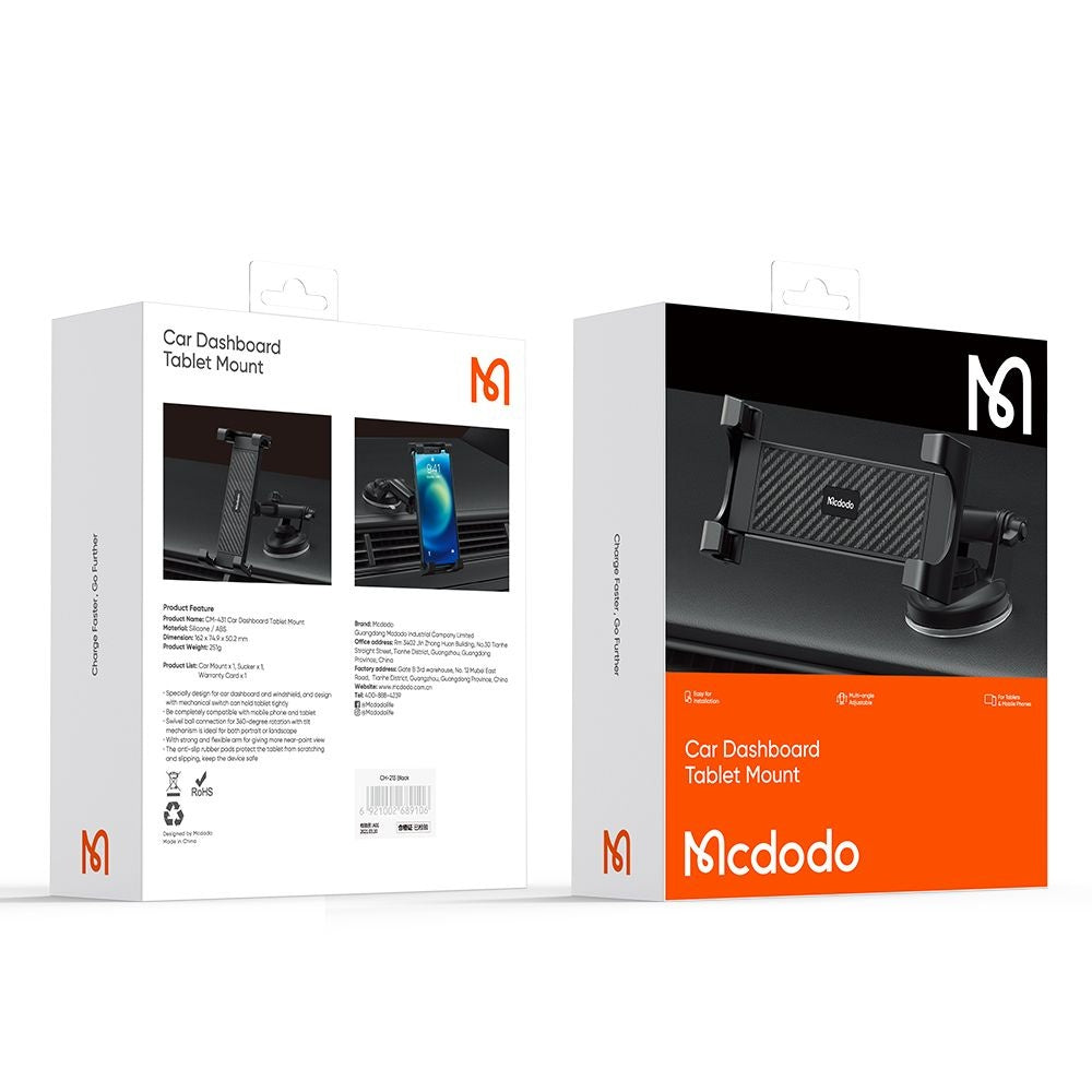 Autohouder McDodo CM-4310, 4.7inch - 12.9inch, Zwart