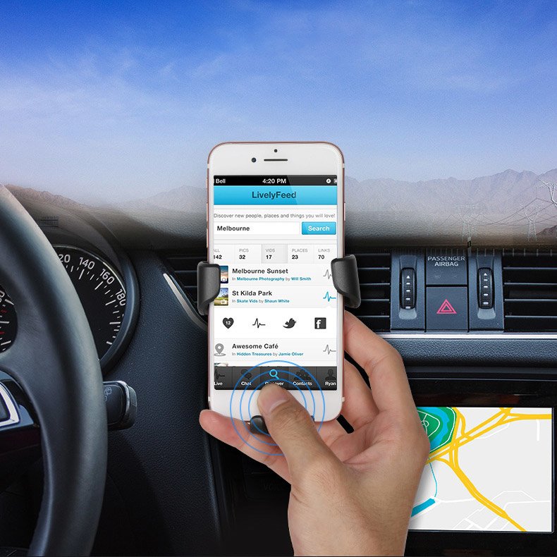 Autohouder Techsuit H01, Universeel, Zwart