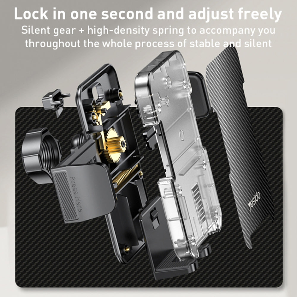 Support Auto Yesido C172, 4 pouces - 7 pouces, Noir