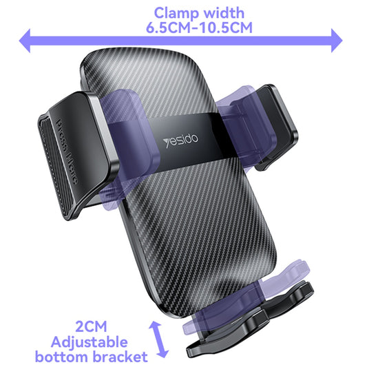 Autohouder Yesido C251, 4.8inch - 7.2inch, Zwart