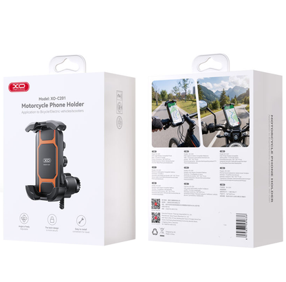 Fiets- en Motorsteun XO Design C201, 4,5 inch - 7 inch, Zwart Oranje