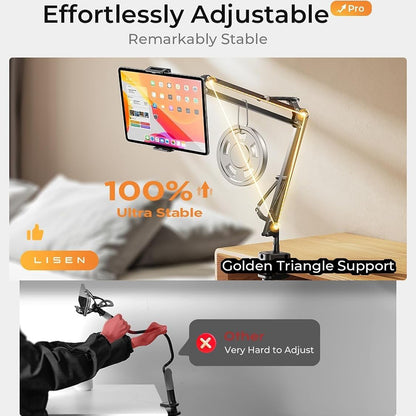 Lisen Bureausteun voor Telefoon / Tablet, 4.7inch - 12.9inch, Zwart YL0223060007