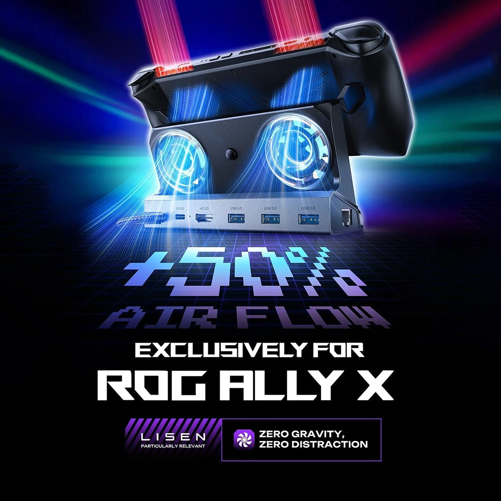 Support Hub avec Cooler Lisen S1 pour Console ROG / Lenovo / Razer / Aya / Logitech / Onexplayer Series, Noir YL0423110005