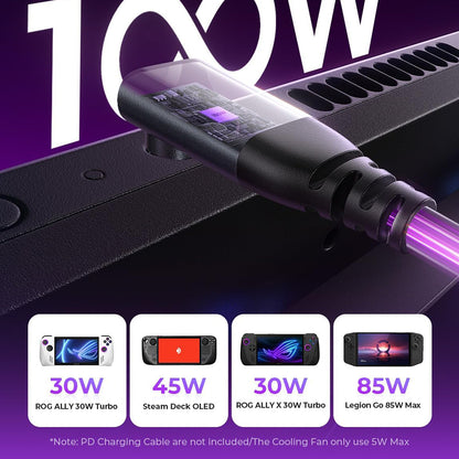 Support Hub avec Cooler Lisen S1 pour Console ROG / Lenovo / Razer / Aya / Logitech / Onexplayer Series, Noir YL0423110005