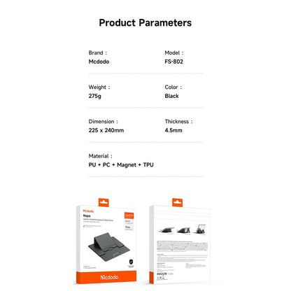 Support McDodo FS-8020 Napa pour Laptop 11 pouces - 16 pouces, Noir